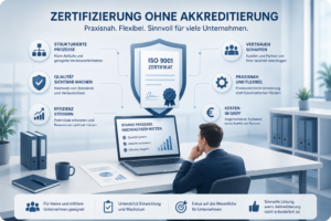 Vorteile einer ISO 9001 Zertifizierung ohne Akkreditierung für Unternehmen: strukturierte Prozesse, Vertrauen, Effizienz und Praxisnähe