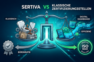 Sertiva vs. klassische Zertifizierungsstellen – Vergleich von Zertifizierungsansatz, Bürokratie, Effizienz und ISO 9001 Zertifizierung