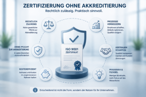 Vorteile einer ISO 9001 Zertifizierung ohne Akkreditierung: Prozessverbesserung, Vertrauen, Flexibilität und Kosteneffizienz