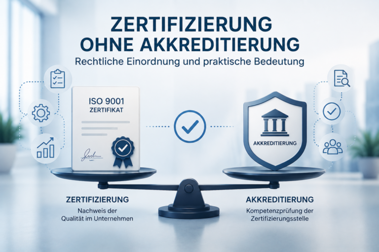 Mehr über den Artikel erfahren Zertifizierung ohne Akkreditierung: Rechtliche Einordnung und praktische Bedeutung