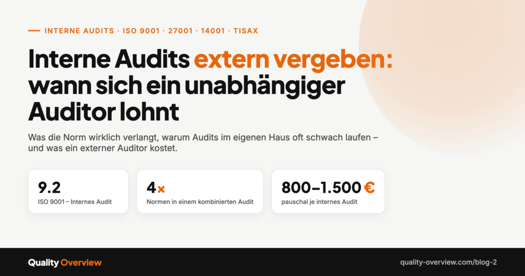Interne Audits extern vergeben: Wann sich ein unabhängiger Auditor lohnt – und was er kostet