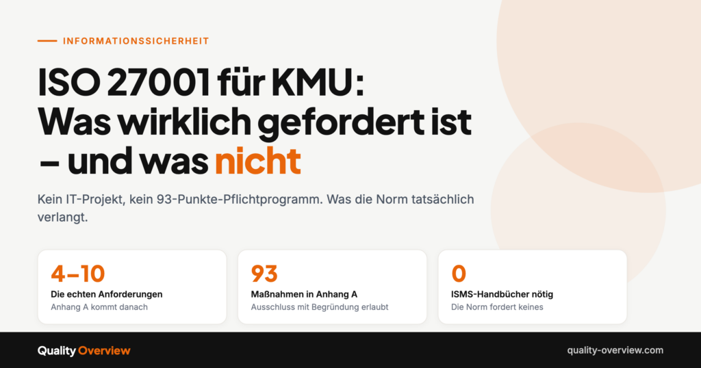 ISO 27001 für KMU: Was wirklich gefordert ist – und was nicht