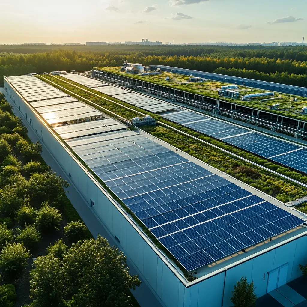 Eine umweltfreundliche Produktionsstätte setzt ISO 9001-Klimaanforderungen um, mit Solarpanelen auf dem Dach und energieeffizienten Produktionslinien.