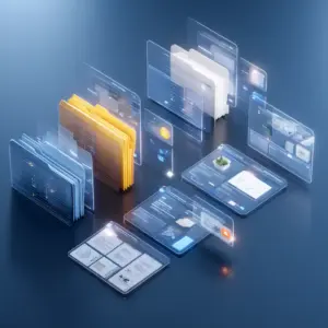 Digitales Dokumentenmanagement-System mit strukturierten Ordnern und Dateien – Darstellung der gelenkten Dokumentation nach ISO 9001.“