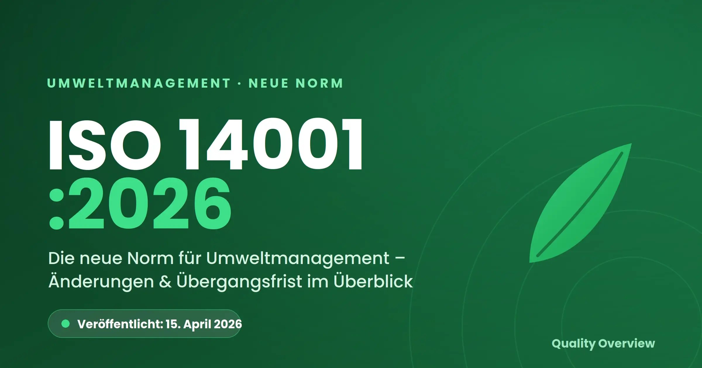 Du betrachtest gerade ISO 14001:2026 ist veröffentlicht – Was sich ändert – und warum Warten teuer werden kann